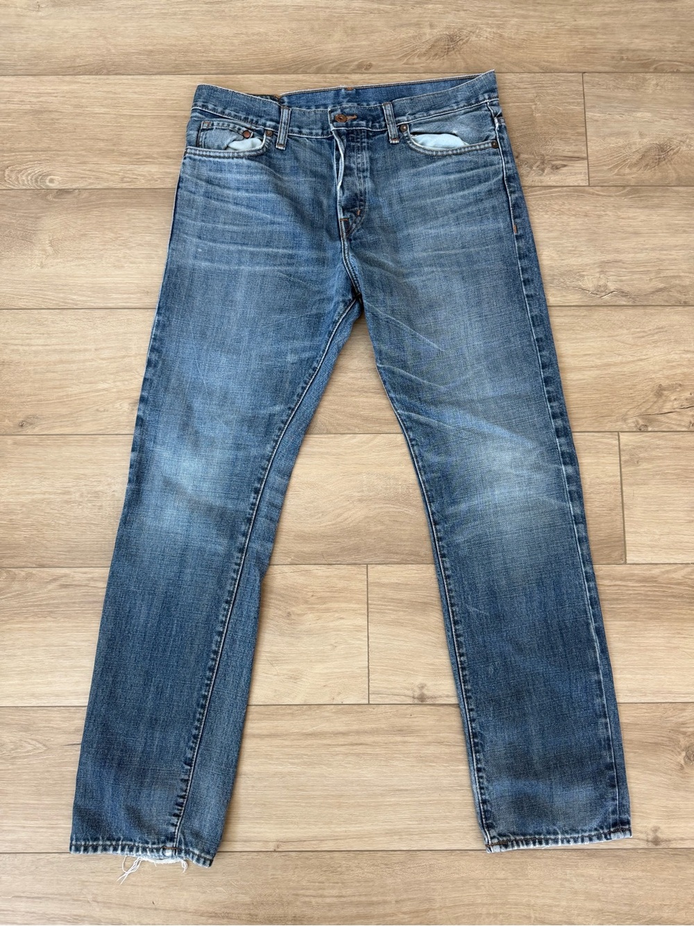 H&M &Denim Straight Regular Jeans Men’s 33x32 Light Wash Denim
